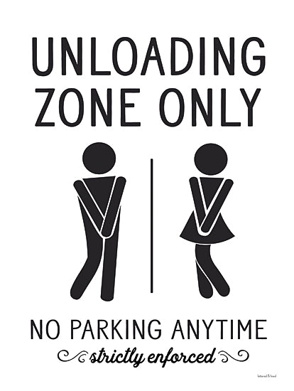 lettered & lined LET509 - LET509 - Unloading Zone Only - 12x16 Bath, Bathroom, Humorous, Man and Woman Figures, Bathroom Humor, Typography, Signs from Penny Lane