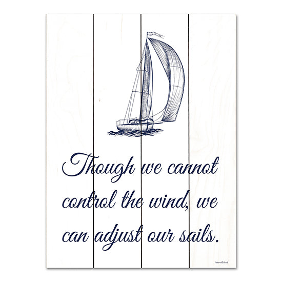 lettered & lined LET560PAL - LET560PAL - Adjust Our Sails - 12x16 Adjust Our Sails, Sailboat, Motivational, Blue & White, Typography, Signs, Coastal from Penny Lane