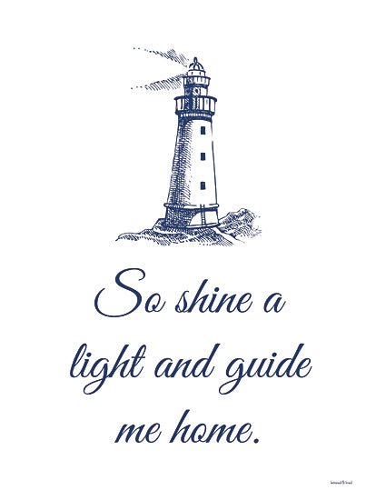 lettered & lined LET563 - LET563 - Guide Me Home - 12x16 Guide Me Home, Lighthouse, Coastal, Blue & White, Typography, Signs from Penny Lane