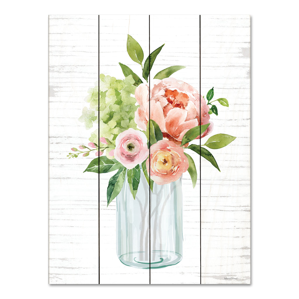 lettered & lined LET580PAL - LET580PAL - Spring Floral III - 12x16 Flowers, Spring Flowers, Jar, Farmhouse/Country, Spring, Pink Flowers, Greenery from Penny Lane