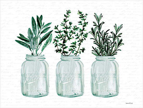 lettered & lined LET638 - LET638 - Herbs - 16x12 Still Life, Herbs, Glass Jars, Ball Jars, Farmhouse/Country, Greenery from Penny Lane