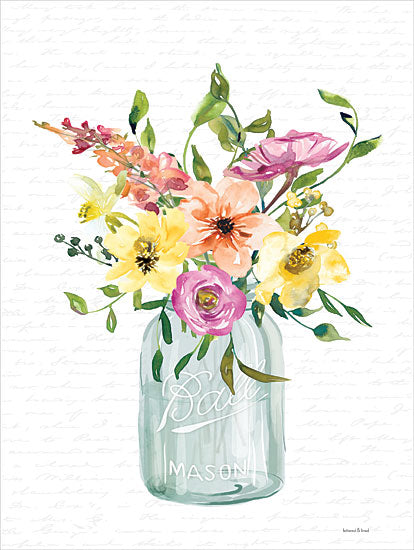 lettered & lined LET639 - LET639 - Kitchen Flowers I - 12x16 Flowers, Bouquet, Glass Jars, Ball Jars, Farmhouse/Country, Spring from Penny Lane