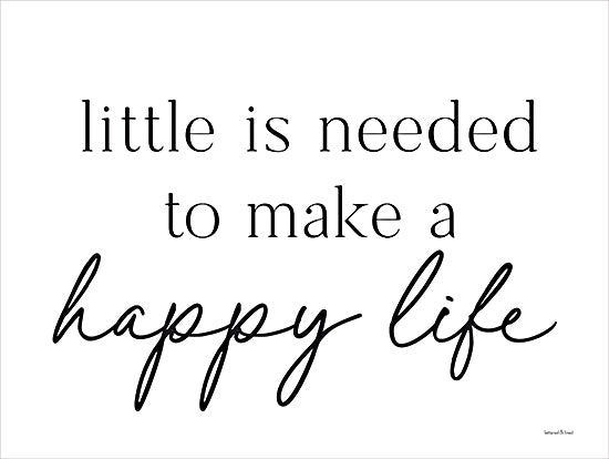 lettered & lined LET644 - LET644 - Happy Life - 16x12 Inspirational, Little is Needed to Make a Happy Life, Typography, Signs from Penny Lane