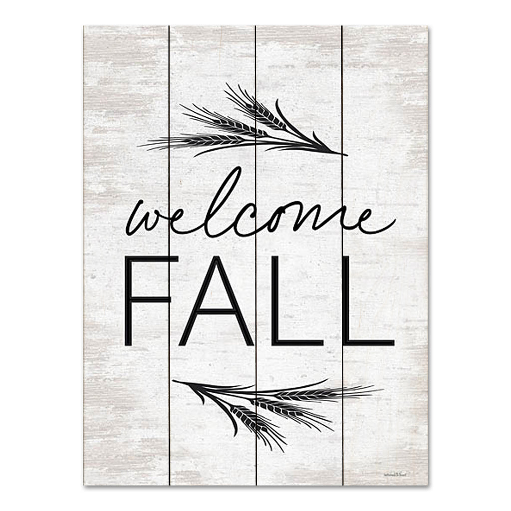 lettered & lined LET703PAL - LET703PAL - Welcome Fall - 12x16 Fall, Welcome Fall, Welcome, Typography, Signs, Wheat, Black & White from Penny Lane