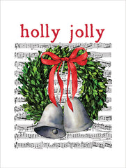 LET795 - Holly Jolly Christmas Bell Wreath - 12x16