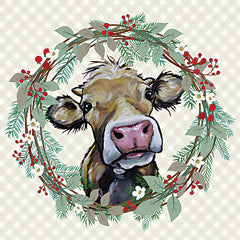 LK146 - Christmas Cow Wreath - 12x12