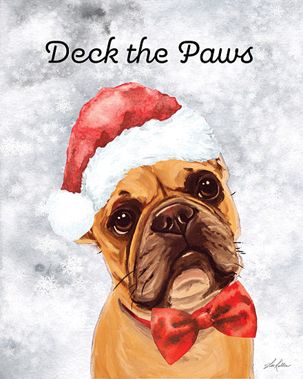 Lee Keller LK191 - LK191 - Deck the Paws - 12x16 Christmas, Holidays, Dog, Pets, Whimsical, Deck the Paws, Typography, Signs, Bowtie, Santa's Hat, Winter from Penny Lane