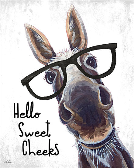Lee Keller LK227 - LK227 - Hello Sweet Cheeks - 12x16 Bath, Humor, Horse, Glasses, Hello Sweet Cheeks, Typography, Signs, Textual Art from Penny Lane