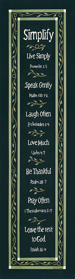 Linda Spivey LS1423A - LS1423A - Simplify - 12x36 Simplify, Rules, Greenery, Bible Verses, Religion, Motivational, Signs from Penny Lane