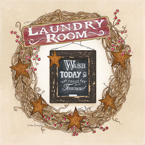 Linda Spivey LS1628 - Laundry Room Wreath - Country, Wreath, Laundry, Barnstar from Penny Lane Publishing