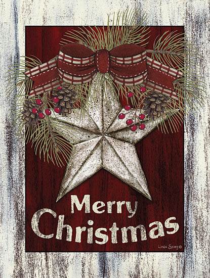 Linda Spivey LS1782 - LS1782 - Christmas Barn Star - 12x16 Signs, Typography, Merry Christmas, Barn Star, Bow, Pinecones from Penny Lane