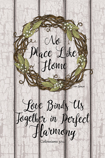 Linda Spivey LS1794 - LS1794 - Leaf Wreath    - 12x18 Signs, Typography, Leaf Wreath, Vines, Colossians 3:14, Wood Planks, Bible from Penny Lane