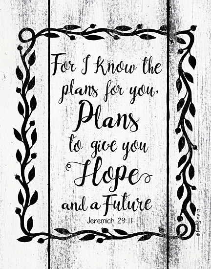 Linda Spivey LS1797 - LS1797 - Plans to Give You Hope     - 12x16 Signs, Typography, Jeremiah 29:1, Wood Planks, Bible from Penny Lane