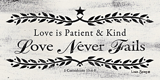 Linda Spivey LS1801 - LS1801 - Love is Patient    - 18x9 Signs, Typography, 1 Corinthians 13:4-8, Bible, Quotes from Penny Lane
