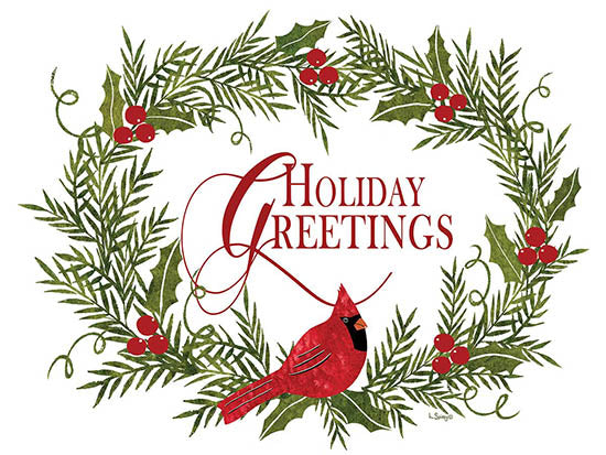Linda Spivey Licensing LS1809 - LS1809 - Holiday Greetings Cardinal Wreath II - 0  from Penny Lane