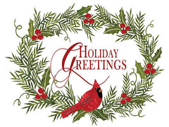 LS1809 - Holiday Greetings Cardinal Wreath II - 0