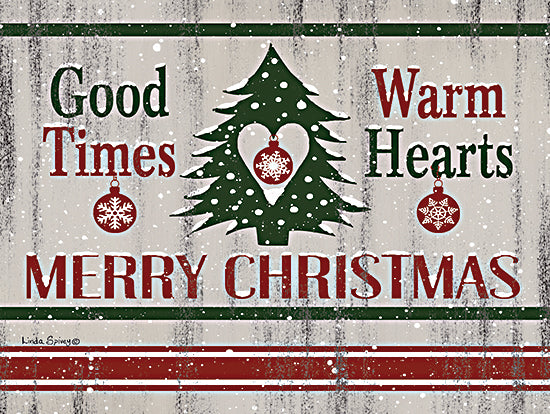 Linda Spivey LS1821 - LS1821 - Farmhouse Christmas - 16x12 Good Times, Warm Hearts, Christmas Tree, Hearts, Holidays, Signs from Penny Lane