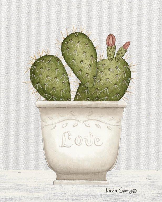 Linda Spivey LS1861 - LS1861 - Prickly Pear Cactus - 12x16 Prickly Pear Cactus, Cactus, Southwestern from Penny Lane