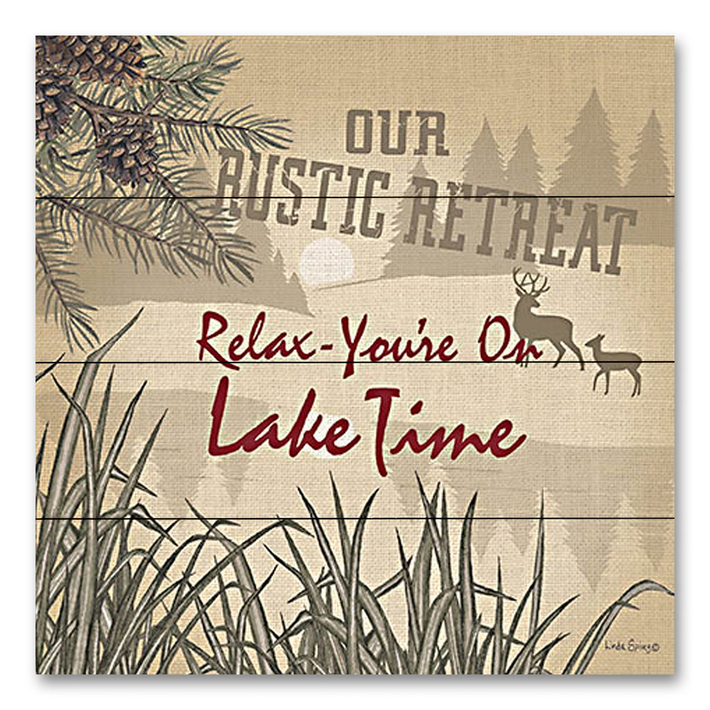 Linda Spivey LS1880PAL - LS1880PAL - Relax - You're on Lake Time - 12x12 Lodge, Relax, You're On Lake Time, Nature, Grass, Masculine, Typography, Fall from Penny Lane