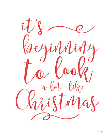 Lux + Me Designs LUX482 - LUX482 - Beginning to Look Like Christmas - 12x16 Christmas, Holidays, Typography, Signs, It's Beginning to Look Like Christmas, Winter, Red & White, Christmas Song from Penny Lane