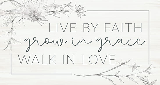 Lux + Me Designs LUX513 - LUX513 - Grow in Grace - 18x9 Religion, Faith, Grace, Love, Typography, Signs, Drawing Print from Penny Lane