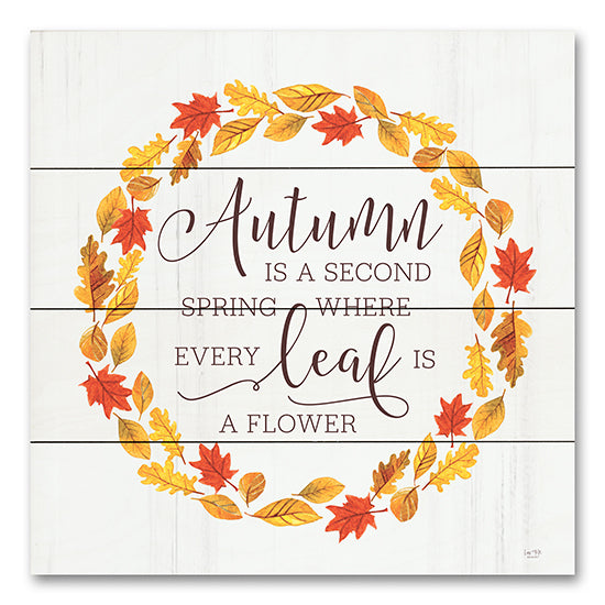 Lux + Me Designs LUX606PAL - LUX606PAL - Autumn is a Second Spring - 12x12 Autumn is a Second Spring, Albert Camus, Quote, Wreath, Leaves, Fall Autumn, Typography, Signs from Penny Lane