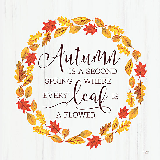 Lux + Me Designs LUX606 - LUX606 - Autumn is a Second Spring - 12x12 Autumn is a Second Spring, Albert Camus, Quote, Wreath, Leaves, Fall Autumn, Typography, Signs from Penny Lane