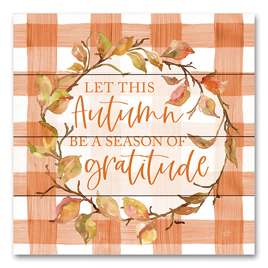 Lux + Me Designs LUX665PAL - LUX665PAL - Season of Gratitude - 12x12 Season of Gratitude, Autumn, Fall, Wreath, Leaves, Plaid, Typography, Signs from Penny Lane