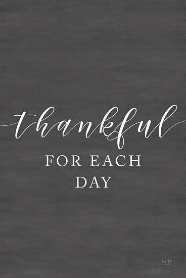Lux + Me Designs LUX674 - LUX674 - Thankful for Each Day - 12x18 Thankful for Each Day, Thankful, Typography, Signs, Black & White from Penny Lane