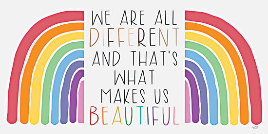 Lux + Me Designs LUX680 - LUX680 - Rainbow Different and Beautiful - 18x9 We Are All Different, Tween, Typography, Signs, Rainbow from Penny Lane