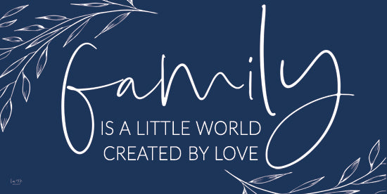 Lux + Me Designs LUX741 - LUX741 - Family - Created by Love   - 18x9 Inspirational, Family is a Little World Created by Love, Typography, Signs, Textual Art, Greenery, Black & White from Penny Lane