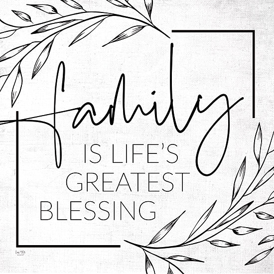Lux + Me Designs LUX749 - LUX749 - Family is Life's Greatest Blessing - 12x12 Inspirational, Family, Family is Life's Greatest Blessing, Typography, Signs, Greenery, Black & White from Penny Lane