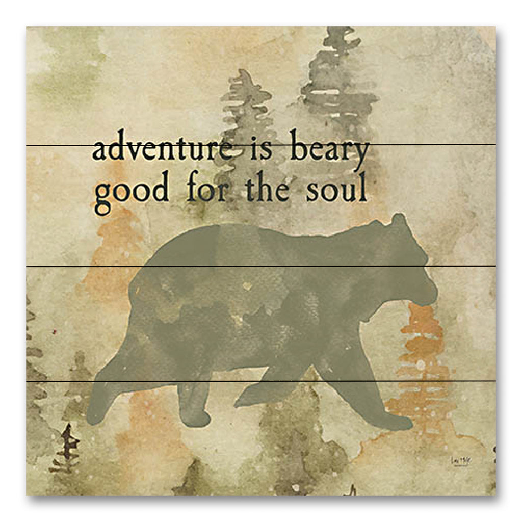 Lux + Me Designs LUX790PAL - LUX790PAL - Adventure Is… - 12x12 Whimsical, Lodge, Bear, Abstract, Trees, Adventure is Beary Good for the Soul, Typography, Signs, Textual Art, Watercolor, Abstract from Penny Lane