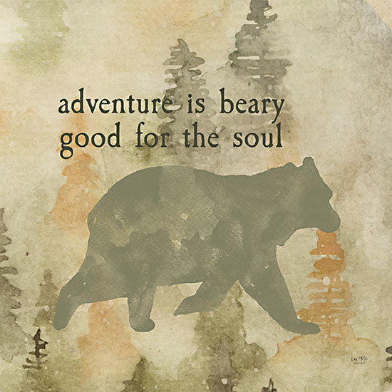 Lux + Me Designs LUX790 - LUX790 - Adventure Is… - 12x12 Whimsical, Lodge, Bear, Abstract, Trees, Adventure is Beary Good for the Soul, Typography, Signs, Textual Art, Watercolor, Abstract from Penny Lane