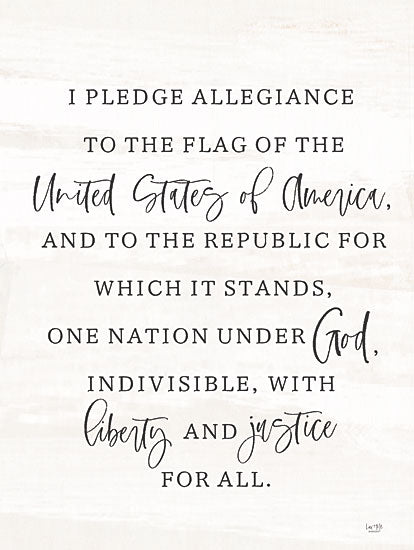 Lux + Me Designs LUX833 - LUX833 - I Pledge Allegiance - 12x16 Patriotic, I Pledge the Allegiance, Typography, Signs, Textual Art, Black & White from Penny Lane