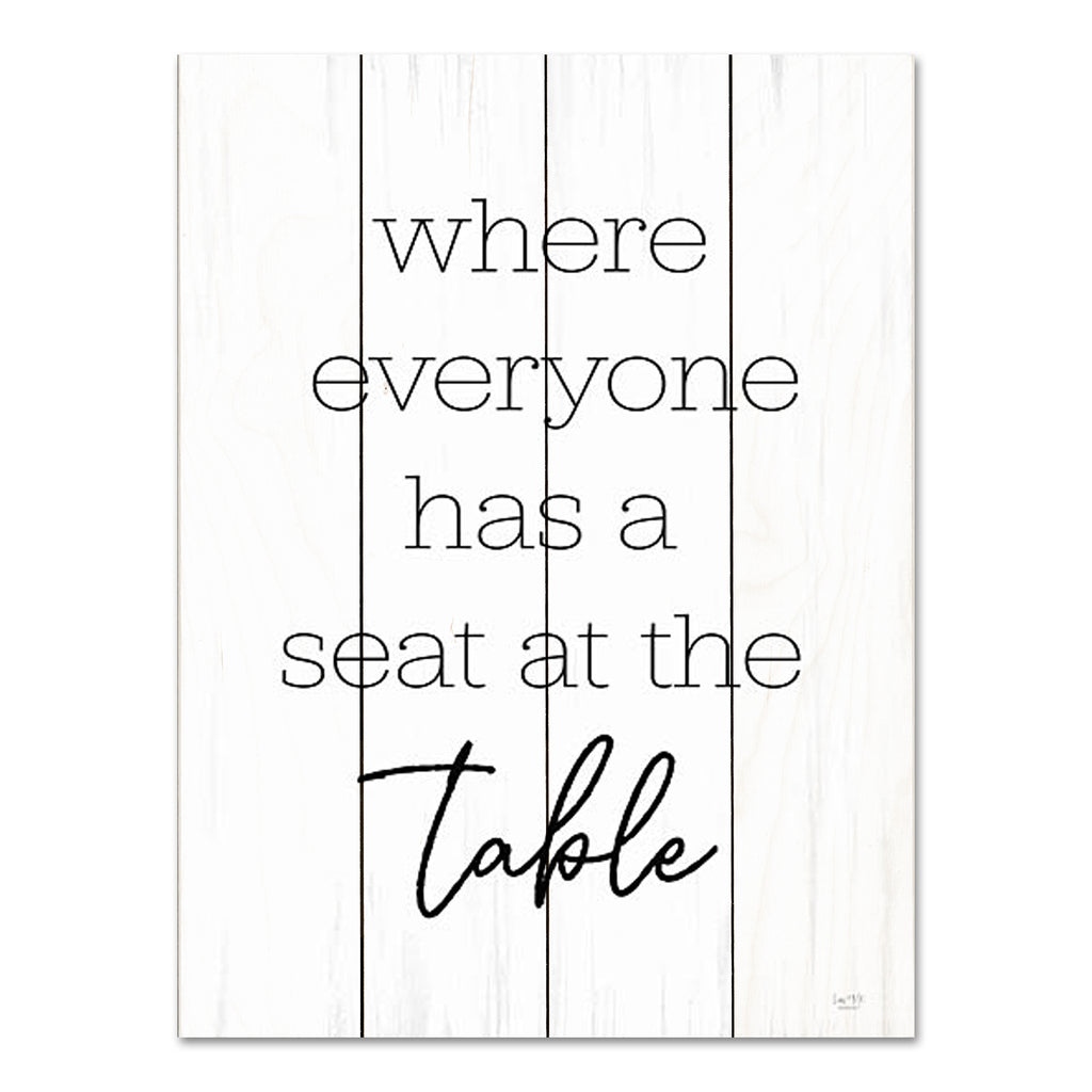 Lux + Me Designs LUX838PAL - LUX838PAL - Seat at the Table - 12x16 Kitchen, Seat at the Table, Typography, Signs, Textual Art, Family, Dinner, Black & White from Penny Lane