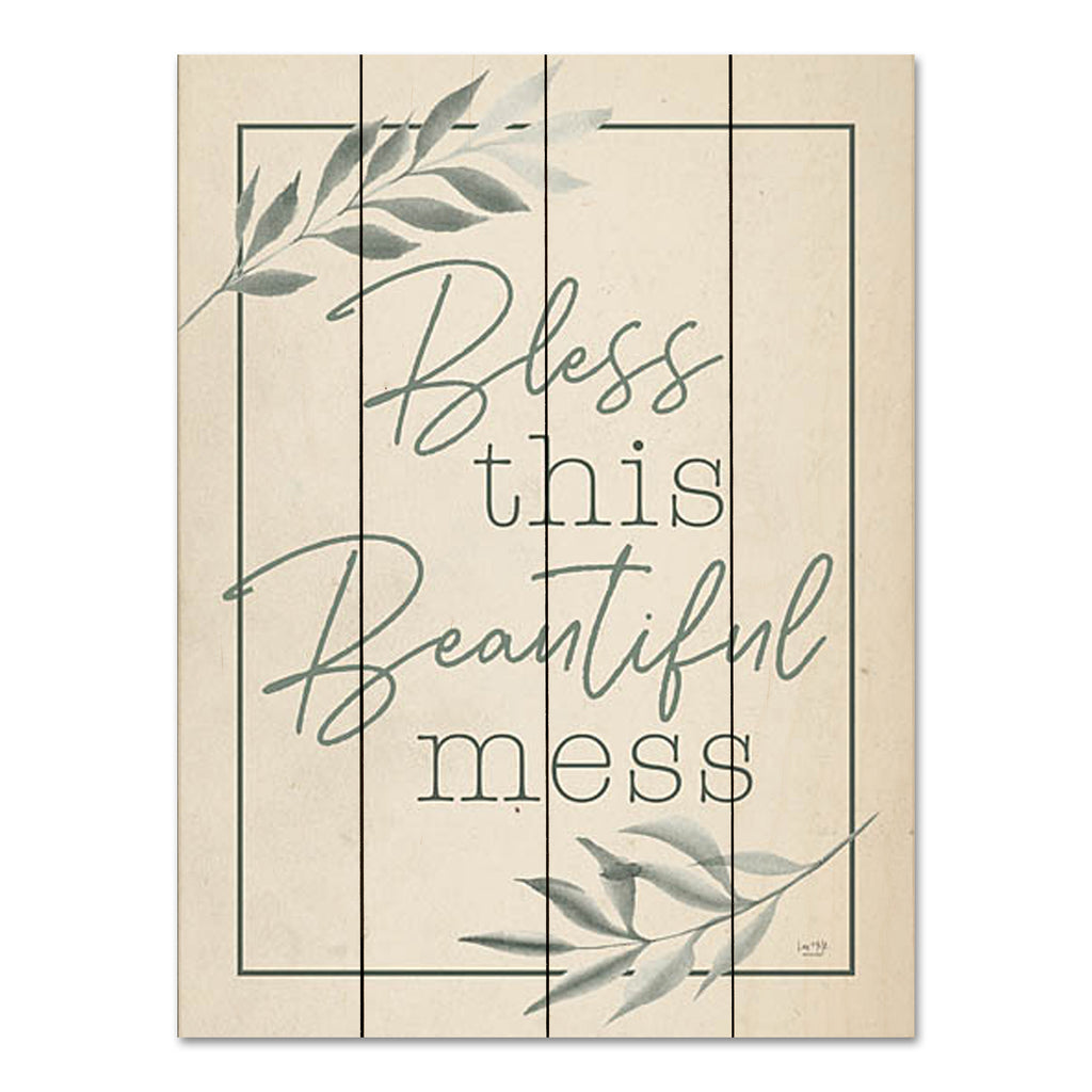 Lux + Me Designs LUX850PAL - LUX850PAL - Bless This Beautiful Mess - 12x16 Humor, Typography, Signs, Greenery, Framed from Penny Lane