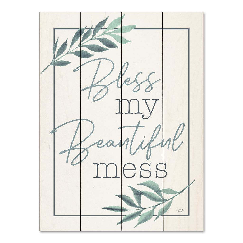Lux + Me Designs LUX886PAL - LUX886PAL - Bless My Beautiful Mess - 12x16 Humor, Bless My Beautiful Mess, Typography, Signs, Textual Art, Greenery from Penny Lane