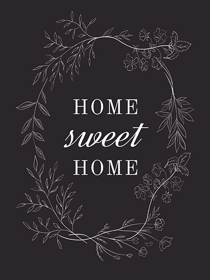 Lux + Me Designs LUX899 - LUX899 - Home Sweet Home    - 12x16 Inspirational, Home Sweet Home, Typography, Signs, Textual Art, Wreath, Greenery, Black & White from Penny Lane