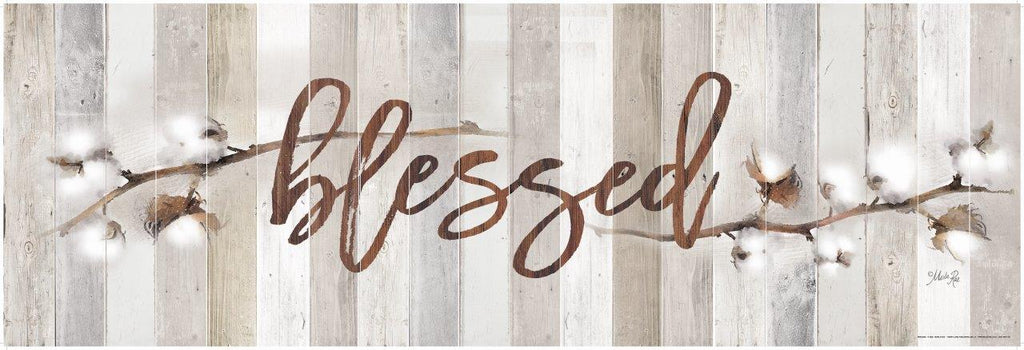 Marla Rae MA2520C - MA2520C - Cotton Stems - Blessed  - 36x12 Blessed, Cotton, Calligraphy, Rustic, Signs from Penny Lane