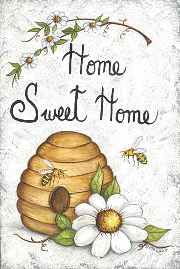 Mary Ann June MARY626 - MARY626 - Home Sweet Home Bee Hive - 12x18 Bees, Beehive, Flowers, Daisies, Spring, Home Sweet Home, Typography, Signs, Textual Art from Penny Lane