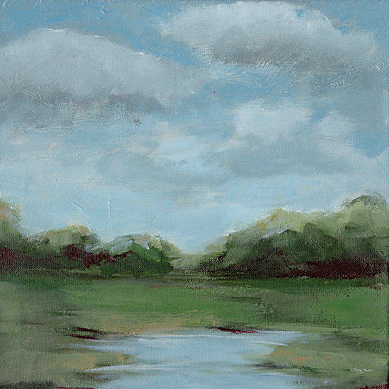          Molly Mattin MAT118 - MAT118 - Summer Pond - 12x12 Landscape, Pond, Hills, Sky, Clouds, Abstract from Penny Lane