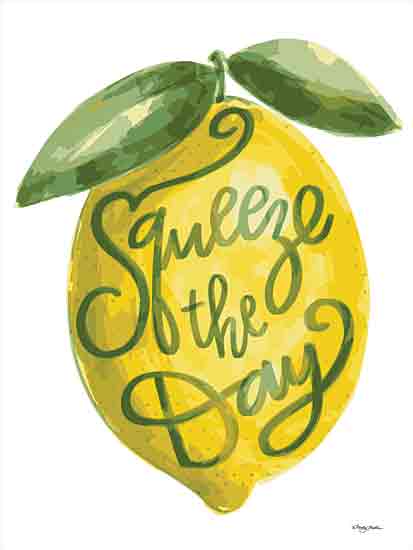 Molly Mattin MAT153 - MAT153 - Squeeze the Day - 12x16 Kitchen, Humor, Lemon, Squeeze the Day, Typography, Signs, Textual Art, Yellow, Fruit from Penny Lane