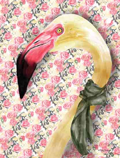          Molly Mattin MAT167 - MAT167 - Fancy Flamingo - 12x16 Whimsical, Flamingo, Floral Wallpaper, Pink Flowers, Tropical from Penny Lane