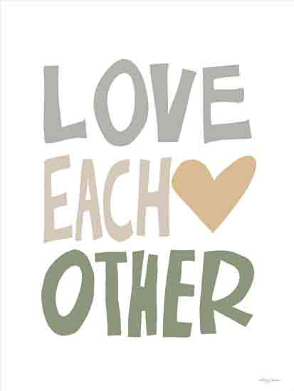 Molly Mattin MAT174 - MAT174 - Love Each Other   - 12x16 Inspirational, Love Each Other, Typography, Signs, Textual Art, Heart from Penny Lane