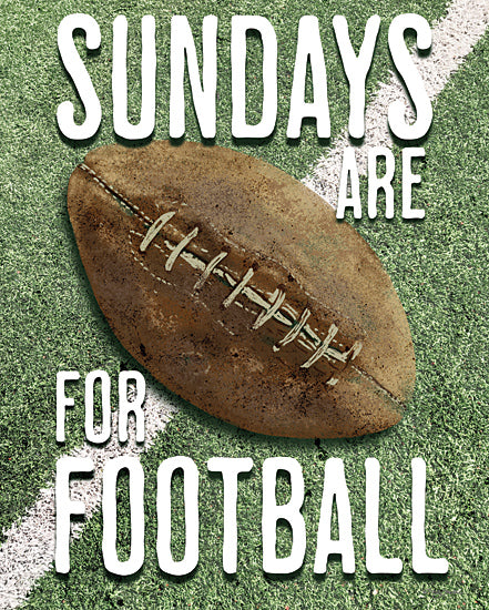 Molly Mattin MAT215 - MAT215 - Sundays Are for Football - 12x16 Sports, Football, Whimsical, Sundays are for Football, Typography, Signs, Textual Art, Football Field, Chalk Lines, Masculine from Penny Lane