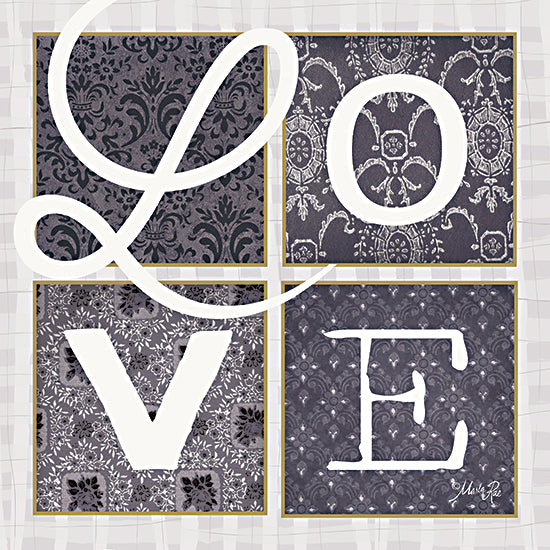 Marla Rae MAZ5611 - MAZ5611 - LOVE Squared in Gray - 12x12 Love, Gray & White, Designs, Block Letters, Signs from Penny Lane