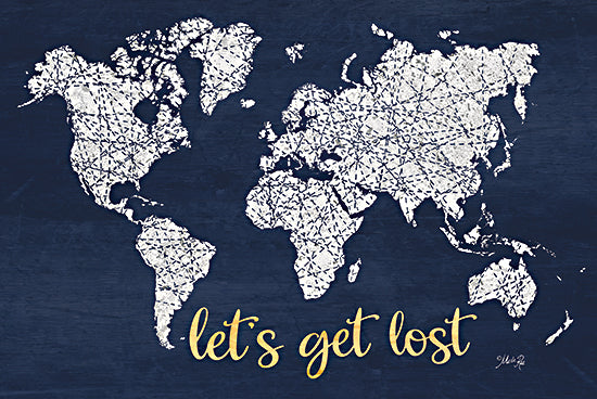 Marla Rae MAZ5627 - MAZ5627 - Let's Get Lost World Map - 18x12 Map, Continents, Blue, White, Gold, Travel, Signs from Penny Lane