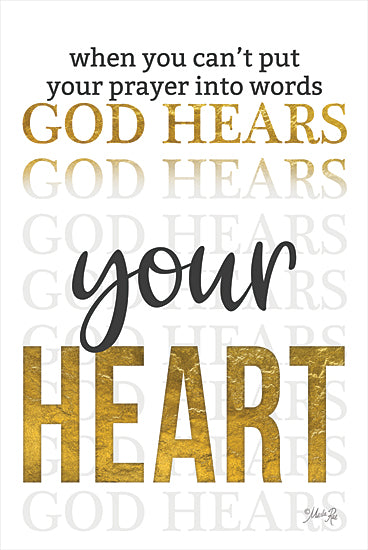 Marla Rae MAZ5630 - MAZ5630 - God Hears Your Heart - 12x18 God Hears Your Heart, Black & Gold, Religious, Signs from Penny Lane