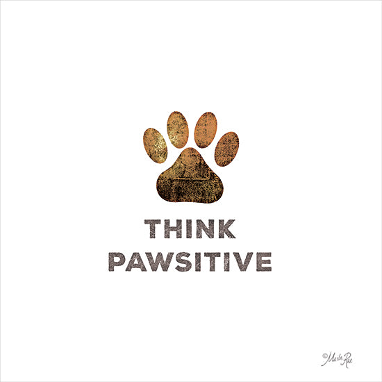 Marla Rae MAZ5667 - MAZ5667 - Think Pawsitive - 12x12 Pets, Dogs, Paw Print, Think Positive, Signs from Penny Lane